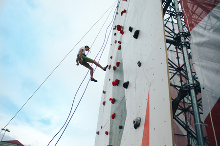 MINSK, BELARUS.JULY 29 2017 Competitions in rock-climbingのeditorial素材