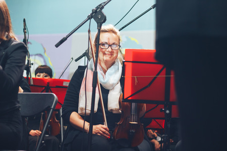 MINSK, BELARUS.JULY 29, 2017. Symphonic orchestra performanceのeditorial素材