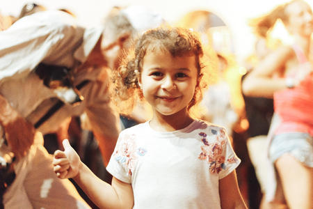 MINSK, BELARUS.August 5, 2017. Girl in the street outside on the streetのeditorial素材