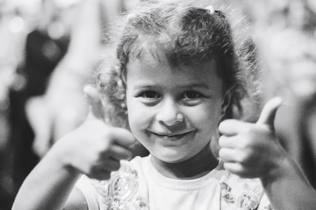 MINSK, BELARUS.August 5, 2017. Girl in the street outside on the streetのeditorial素材