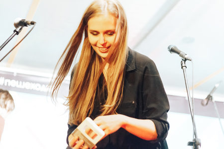 MINSK, BELARUS.August 5, 2017 A soloist of a rock bandのeditorial素材