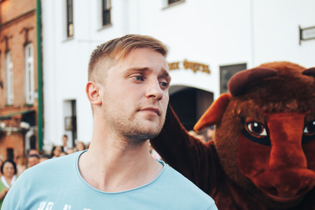 MINSK, BELARUS.August 19, 2017 The man is standing on the streetのeditorial素材