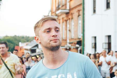 MINSK, BELARUS.August 19, 2017 The man is standing on the streetのeditorial素材