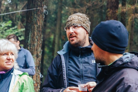 Minsk region Kryzhovka October 8, 2017 Bike ride Group cycling talksのeditorial素材