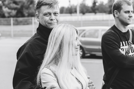 MINSK, BELARUS.August 26, 2017 Test drive audi Autocentrum audi Minskのeditorial素材