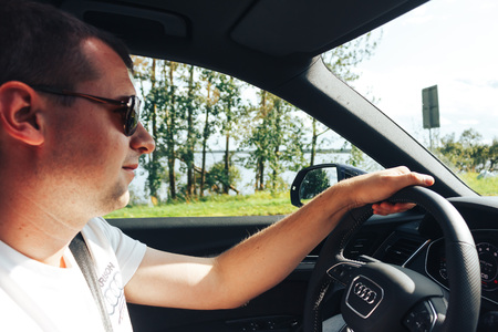 MINSK, BELARUS.August 26, 2017. Test drive audi.のeditorial素材