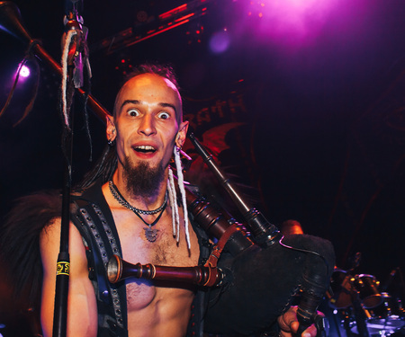 MINSK, BELARUS.September 1 , 2017 The man shows the performance on stageのeditorial素材