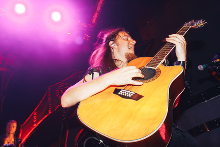 MINSK, BELARUS.September 1  2017 The man plays the drumsのeditorial素材