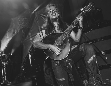 MINSK, BELARUS.September 1  2017 The man plays the drumsのeditorial素材