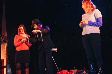 MINSK, BELARUS November 4 2017 International Illusion Festival MAGIC 2017 A group of people show a performance on stageのeditorial素材