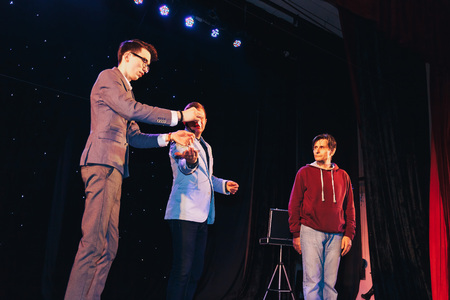 MINSK, BELARUS November 4 2017 International Illusion Festival MAGIC 2017 A group of people show a performance on stageのeditorial素材