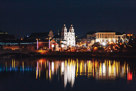Orthodox Church early in the morning, the first snow fell outの写真素材