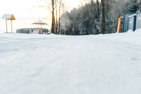 The frozen lake is a frozen place for summerの写真素材