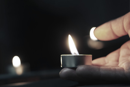 Memorial Day International Holocaust Remembrance Day Lighted candles are tears of memoryの写真素材
