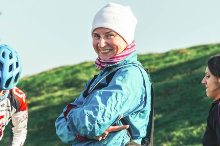 October 6, 2018 Novogrudok Belarus Castle Road Cross Country Runのeditorial素材