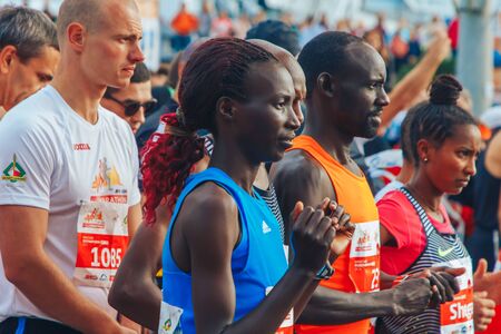 September 15, 2018 Minsk Belarus Half Marathon Minsk 2019 Athletes of different skin colors are...