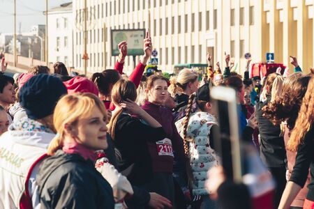 March 8, 2019 Minsk Belarus Race in honor of the Womens Day holiday on March 8のeditorial素材