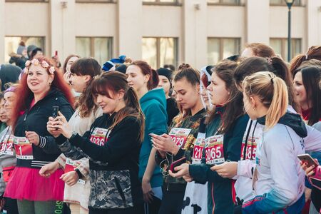 March 8, 2019 Minsk Belarus Race in honor of the Womens Day holiday on March 8のeditorial素材