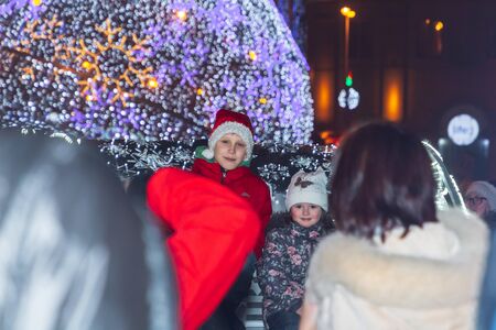 December 30, 2018 Minsk Belarus New Years celebrations in the town square.のeditorial素材
