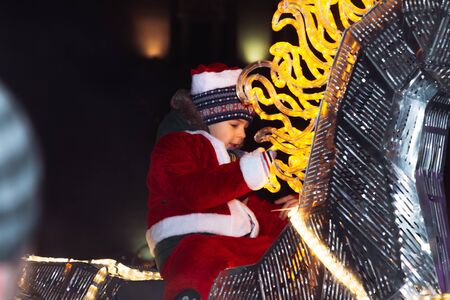December 30, 2018 Minsk Belarus New Years celebrations in the town square.のeditorial素材