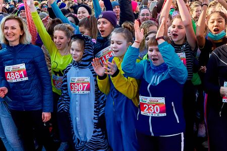 March 8, 2019 Minsk Belarus Race in honor of the Womens Day holiday on March 8