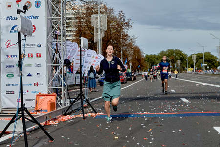 Half Marathon Minsk 2019 Running in the cityのeditorial素材