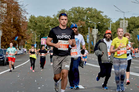 Half Marathon Minsk 2019 Running in the cityのeditorial素材
