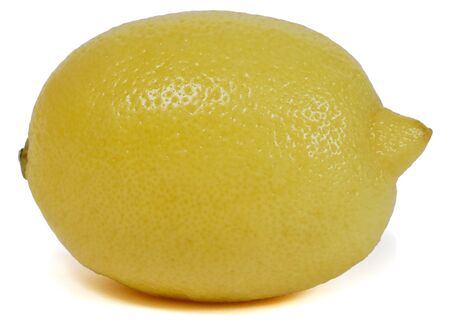 Close-up fresh lemon isolated on white background. Tropical fruit.の写真素材