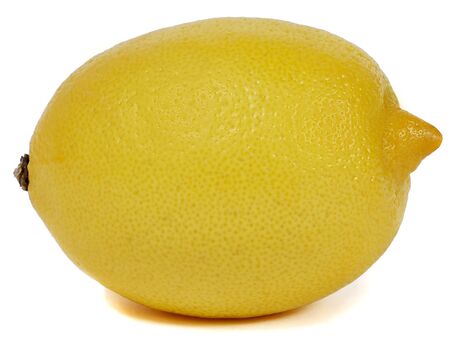 Close-up Lemon. Tropical fruit. Fresh ripe lemon. . Isolated on white backgroundの写真素材