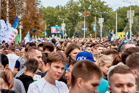 September 15, 2019 Minsk Belarus There are many fans of a healthy lifestyle who are facing the start of the marathonのeditorial素材