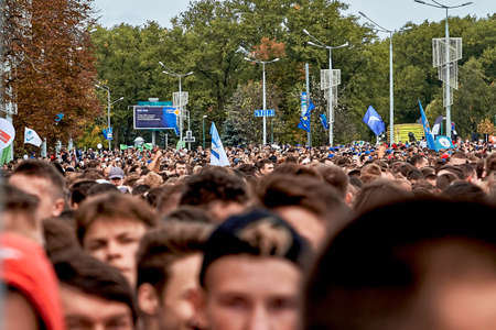 September 15, 2019 Minsk Belarus There are many fans of a healthy lifestyle who are facing the start of the marathonのeditorial素材