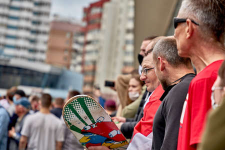 June 7 2020 Minsk Belarus Many opposition-minded people protesting against the current government...