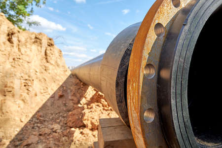 Water pipe flange for connecting a close-up water systemの写真素材
