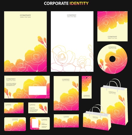 Business style templates with flowers  Vectorのイラスト素材