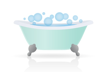 Cartoon Bath. Vector illustration on white backgroundのイラスト素材