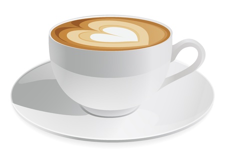 Cup of cappuccino with heart symbol. Coffee Cup of cappuccino with heart symbol. Coffee