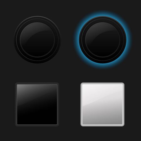 Push button  Keyboard black buttons on black backgroundのイラスト素材