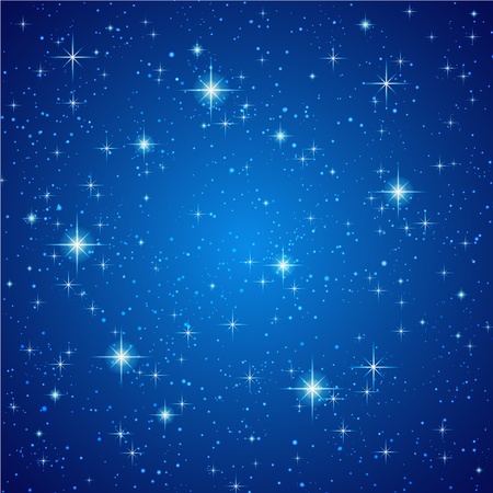 Blue Abstract background. Night sky with stars. Vector illustrationのイラスト素材