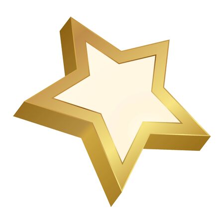 Golden star. Vector illustration on white backgroundのイラスト素材