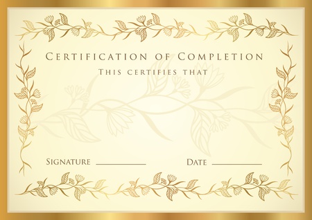 Certificate of completion template. Diplomaのイラスト素材