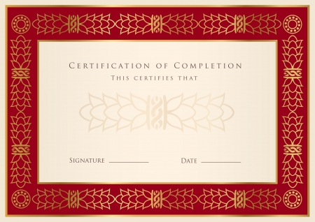 Certificate of completion template. Diplomaのイラスト素材