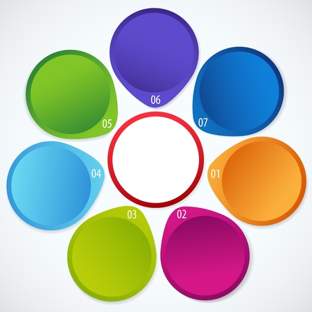 Conceptual vector illustration of colorful circular banners with arrows and place for your text. Usable for different business designのイラスト素材