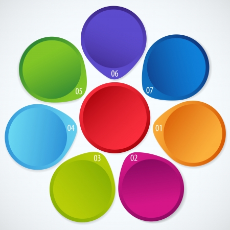 Conceptual illustration of colorful circular banners with arrows and place for your text. Usable for different business designのイラスト素材