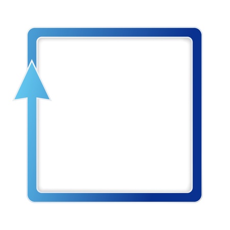 Isolated blue square arrow with place for text illustration on white background  Useful for banner, business design or web adのイラスト素材