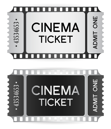 Cinema ticket template isolated on white background vector illustrationのイラスト素材