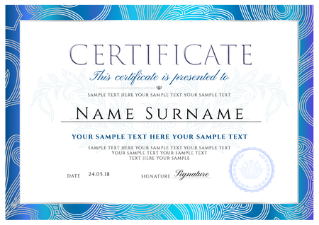 Certificate, Diploma of completion with Frame and Border templateのイラスト素材