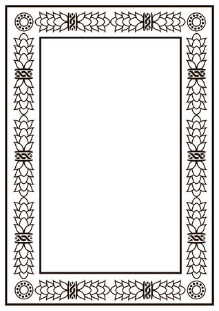 Frame border design template. Black and white decorative vector border on white blank background for certificate, invitation, document, menu etc.のイラスト素材
