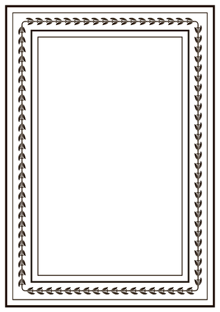 Frame border design template. Black and white decorative vector border on white blank background for certificate, invitation, document, menu etc.のイラスト素材