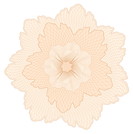 Guilloche pattern, watermark, rosette (line elements) for money design, voucher, currency, gift certificate, coupon, banknote, diploma, check, noteのイラスト素材