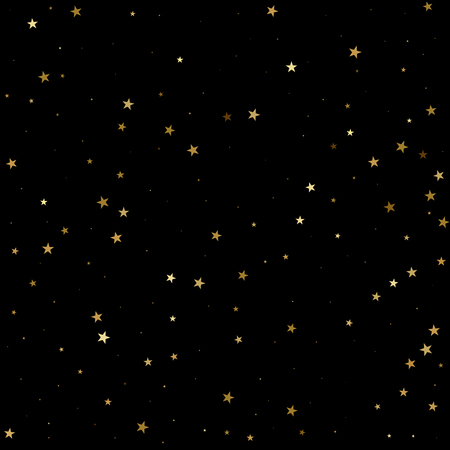 Starry sparkle vector background with golden twinkle stars. Ð¡lean night sky  backdrop. Star texture for New Year layout (fantasy sky)のイラスト素材